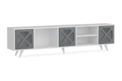 TV-taso Tullen 180 cm Valkoinen/Harmaa