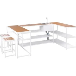 Ulkokeittiö altaalla Avetrana Teräs Valkoinen/Ruskea