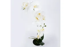 Valkoinen Orkidea 51 cm Valkoisessa Ruukussa