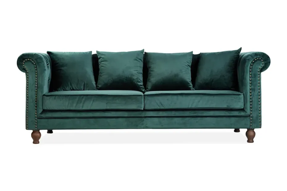 Venture Home Chesterfield-sohva ilman divaania ja šezlongia Venture Home Velvet-samettisohva, 3-istuttava Grön