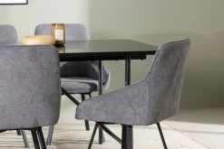 Venture Home Ruokailuryhmä Astrid 200 cm Suorakulmainen 6 Rosie Tuolia Musta
