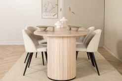 Venture Home Ruokailuryhmä Cinaba 200 cm Soikea sis 4 Chantor tuolia Beige/Musta/Beige