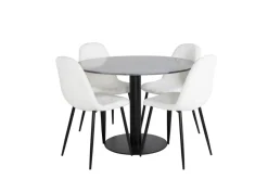 Venture Home Ruokailuryhmä Estelle 106 cm Pyöreä 4 Polar Tuolia Musta