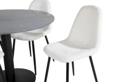 Venture Home Ruokailuryhmä Estelle 106 cm Pyöreä 4 Polar Tuolia Musta