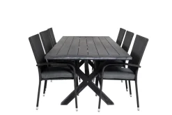 Venture Home Ruokailuryhmä Rives 200 cm 6 Anna tuolia Luonnonväri