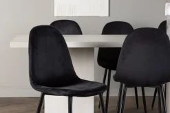 Venture Home Ruokaryhmä Olga 200 cm Suorakulmainen 6 Polar-tuolilla Musta