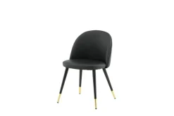 Venture Home Ruokatuoli Velvet Messinki/Musta