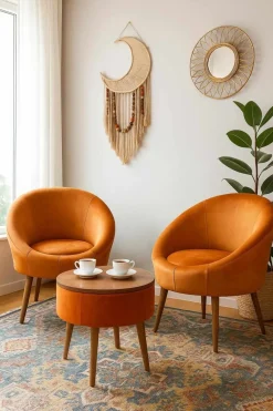 Wing Chair & Coffee Table Set (3 Pieces) Atelier Del Sofa