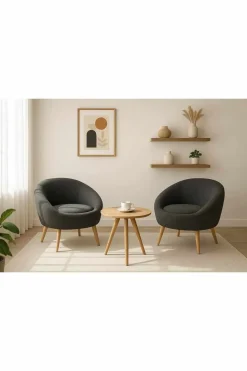 Wing Chair & Side Table Set (3 Pieces) Atelier Del Sofa