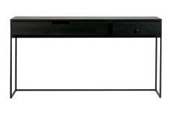 WOOOD Apupöytä Iria 140 cm Musta Tammi