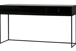 WOOOD Apupöytä Iria 140 cm Musta Tammi