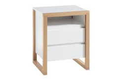 Yöpöytä Jimica 48 cm Valkoinen/Tammi