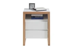 Yöpöytä Jimica 48 cm Valkoinen/Tammi