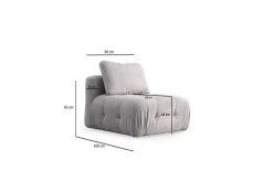 Yvara Mittmodul 90 cm Vaaleanharmaa