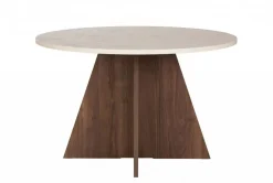 Zalen ruokapöytä 120x75x120 cm Travertine Walnut