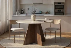 Zalen ruokapöytä 120x75x120 cm Travertine Walnut