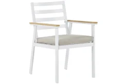 Zanca Käsinojatuoli Valkoinen/Vaaleanruskea/Beige